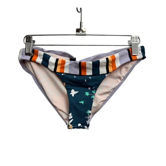 💎 Maaji Bikini Bottom Floral Stripes NEW - Picture 1 of 8